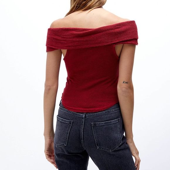 FREE PEOPLE Cutie Off the Shoulder Crop Top - Picture 7 of 8